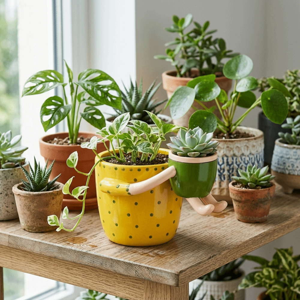 Plant Parental - Resin Parent-child Flowerpot Floral Arrangement with
